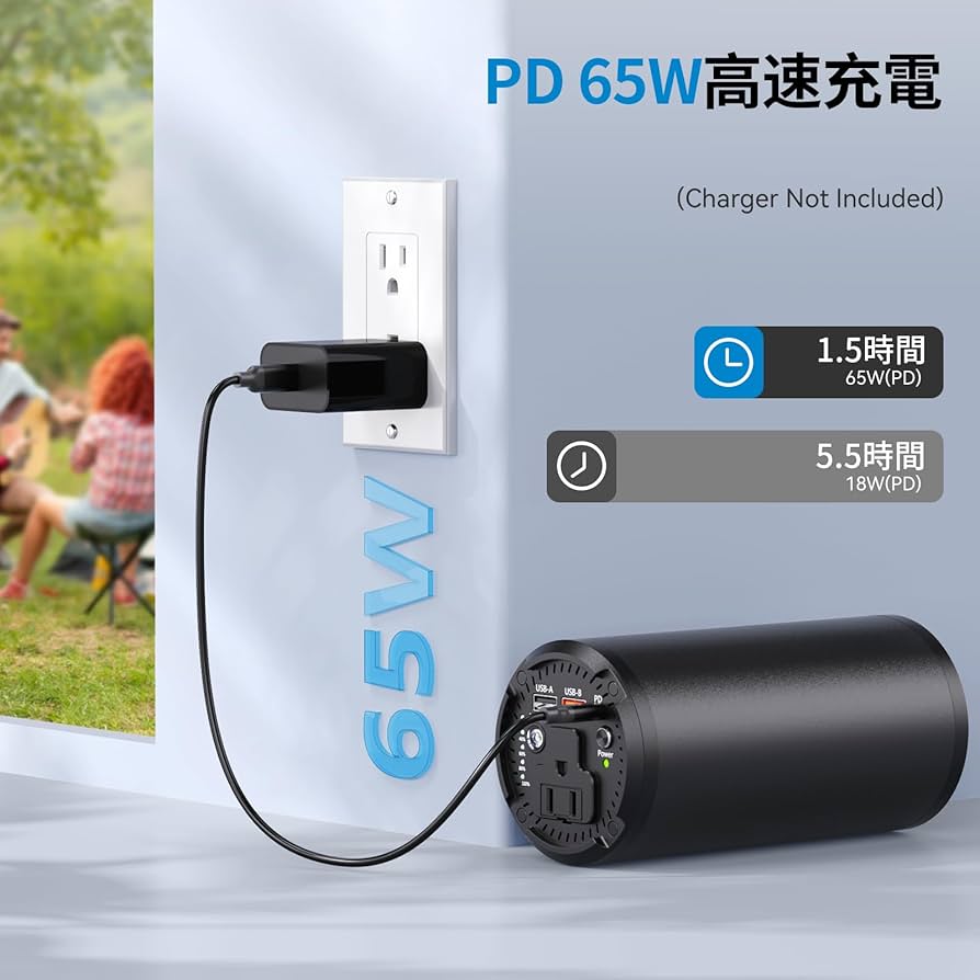ポータブル電源 27000mAh 大容量 AC出力対応 PD 65W 同 71TaddiNyEL._AC_SY200_QL15_.jpg